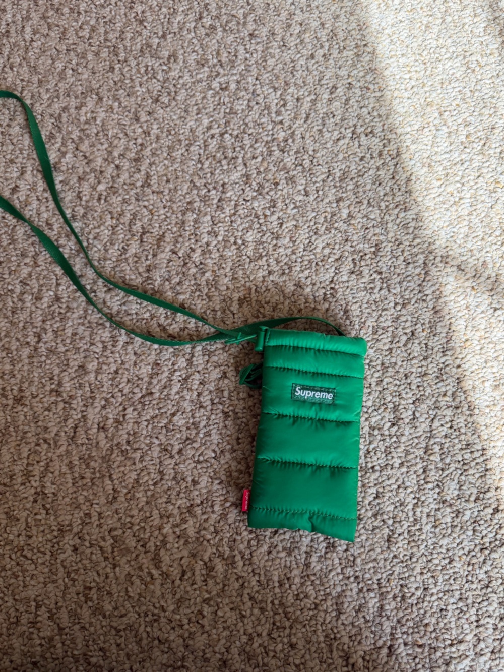 Supreme Sunglasses bag with strap color Green